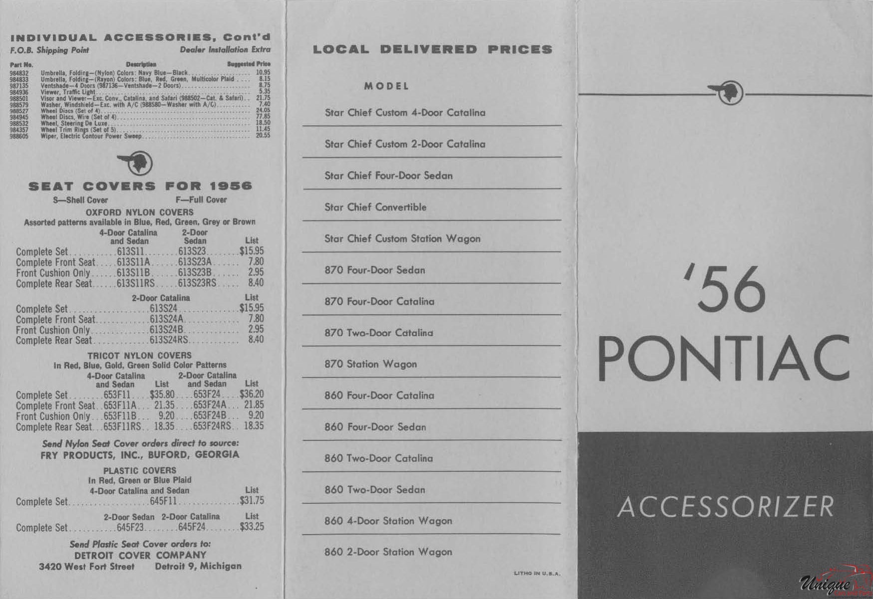 1956 Pontiac Accessorizer Brochure Page 2